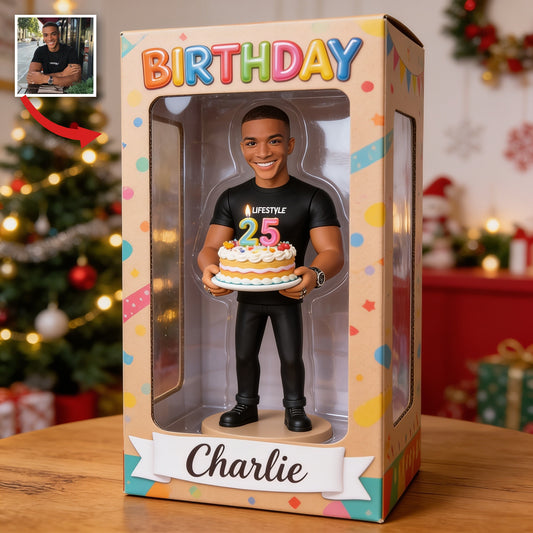 Personalized 25th Birthday Black Man Acrylic Display Box Keepsake Gift