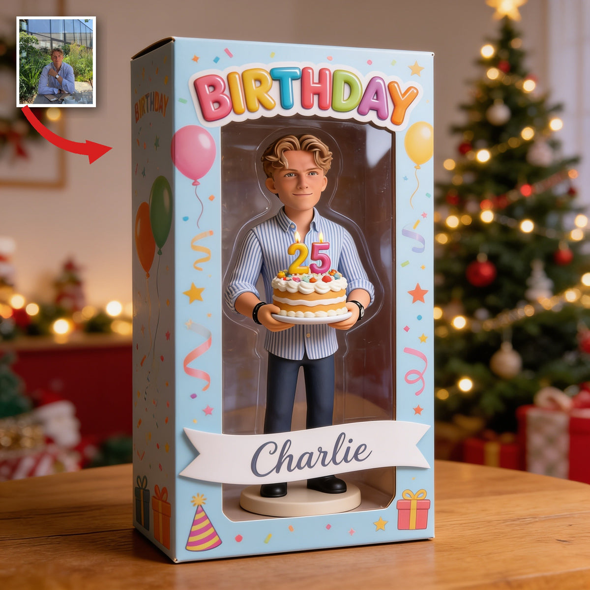 Personalized 25th Birthday Man Acrylic Display Box Gift for Him
