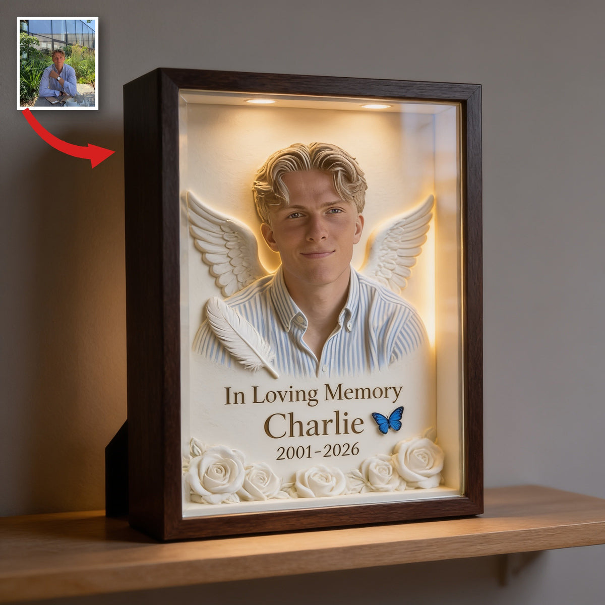 Personalized In Loving Memory Man Custom Shaped Acrylic Memorial Plaque