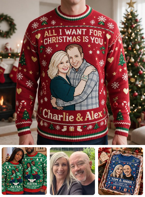 Personalized Christmas Middle-Aged Couple 30th Anniversary 1996 Ugly Sweater