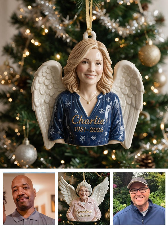 Personalized Christmas Middle-Aged Woman Angel 3D Memorial Ornament Mom Wife Keepsake