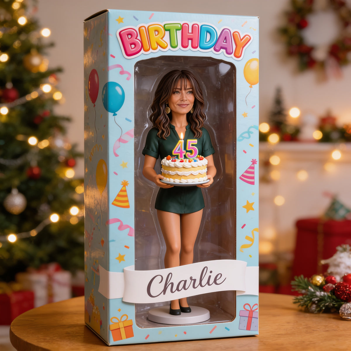 Personalized 45th Birthday Middle-Aged Latina Woman Acrylic Display Box Gift