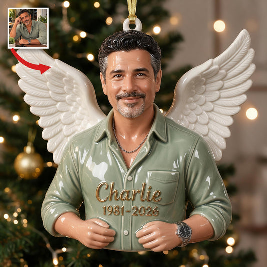 Personalized Christmas Middle-Aged Latino Man Memorial 3D Ornament Dad Husband Keepsake