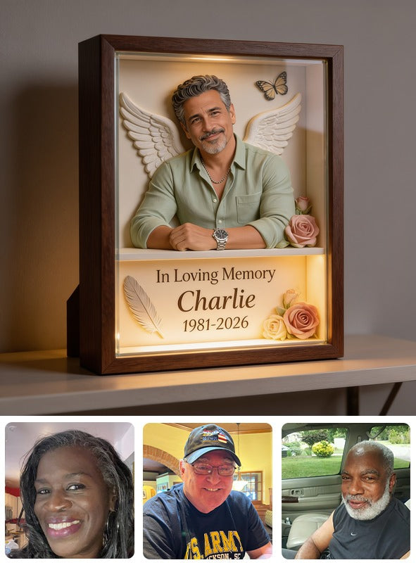 Personalized In Loving Memory Middle-Aged Latino Man Custom Shaped Acrylic Plaque Memorial Gift