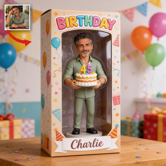 Personalized 45th Birthday Middle-Aged Latino Man Acrylic Display Box Gift