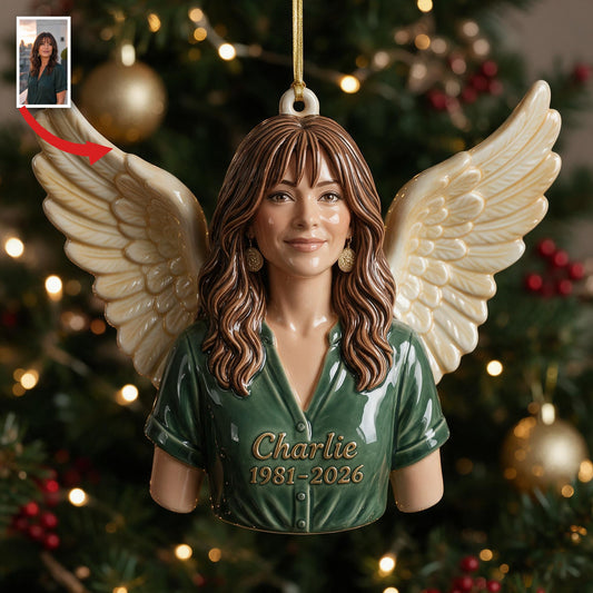 Personalized Christmas Middle-Aged Latina Woman Memorial 3D Ornament Keepsake