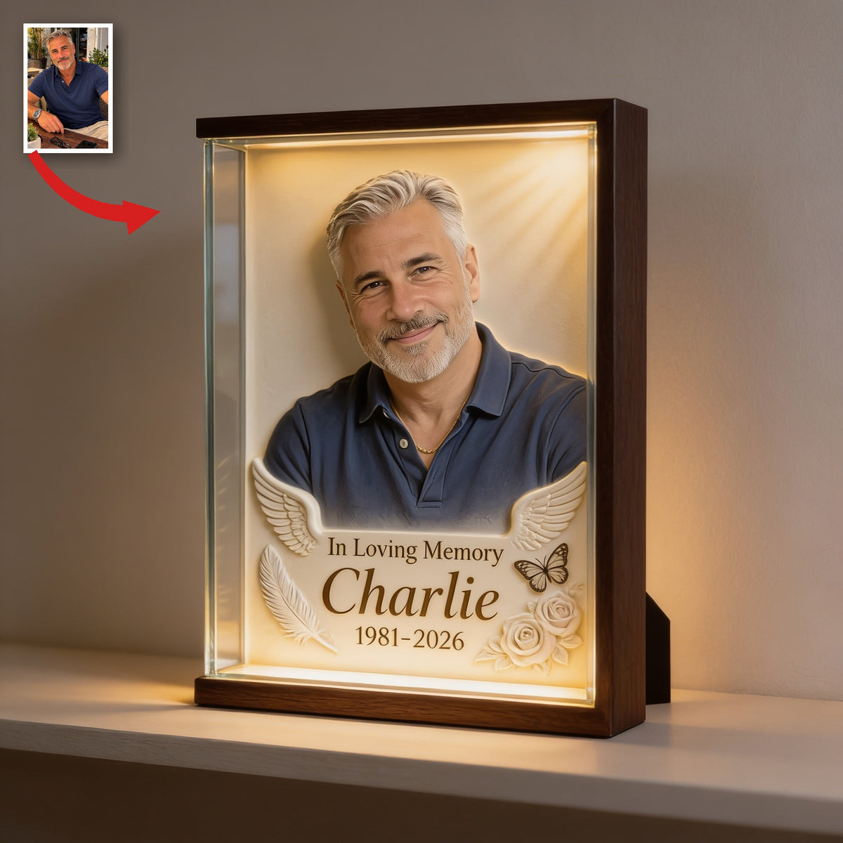 Personalized In Loving Memory Middle-Aged Man Memorial Acrylic Plaque Gift for Dad Husband
