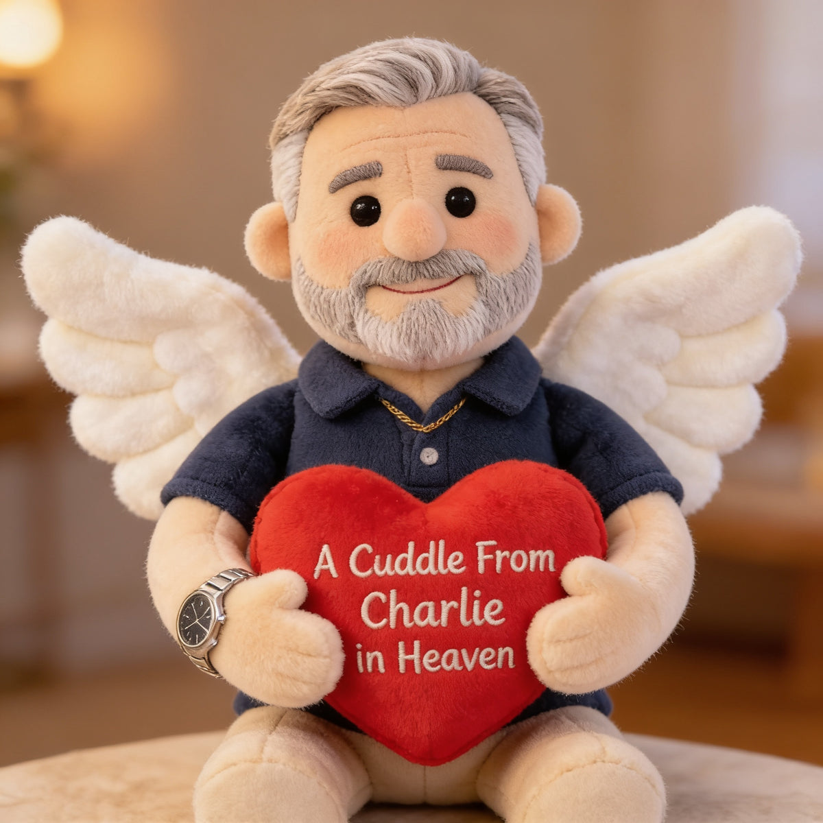 Personalized Middle-Aged Man Memorial Pillow Sympathy Gift for Loss of Dad Husband