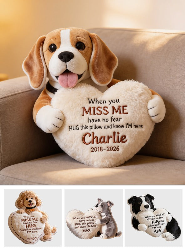 Personalized Adult Tricolor Beagle Memorial Faux Fur Shaped Pillow