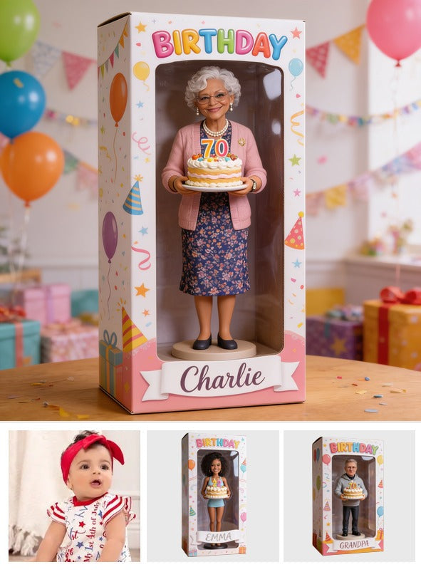 Personalized 70th Birthday Older Black Woman Acrylic Display Box Grandma Gift