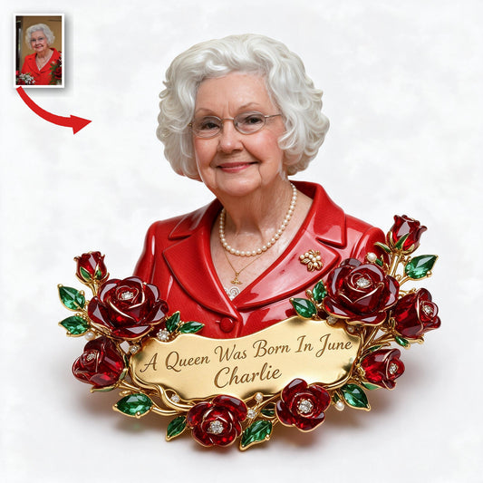 Personalized 70th Birthday Older Woman 3D Embossed Enamel Pin Grandma Gift
