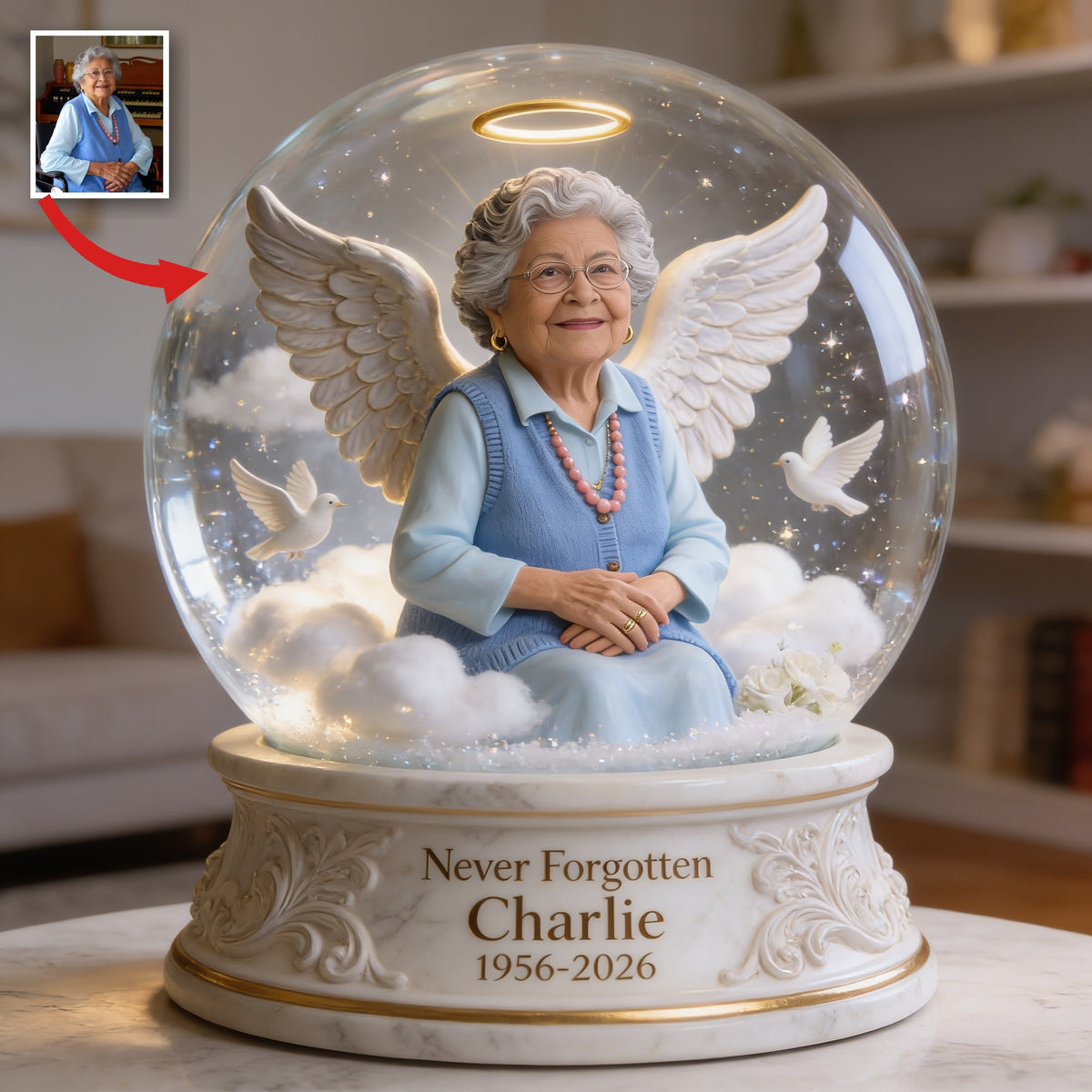 Personalized Sympathy Memorial Older Latina Woman Grandma Custom Shaped Acrylic Plaque Gift