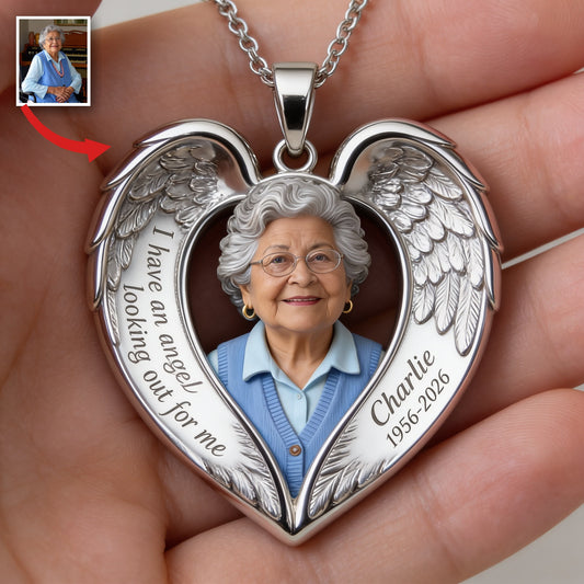 Personalized Older Latina Woman Grandma Memorial Pendant Necklace