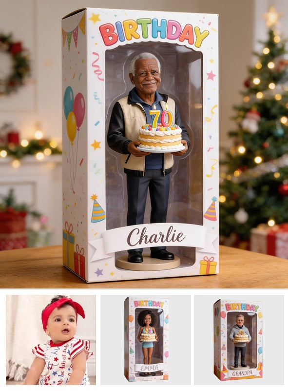 Personalized 70th Birthday Older Black Man Acrylic Display Box, Dad Grandpa Keepsake Gift