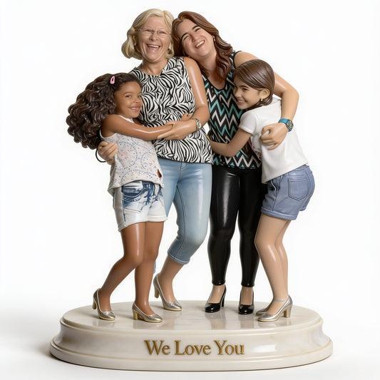 Custom Latin Grandma and Family Desk Sign Personalized Mother and Daughters Portrait Luxury Home Decor Statue Anniversary Gift