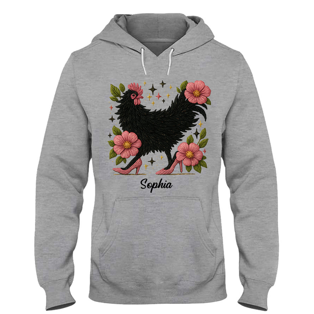 Floral Chicken - Personalized Chicken T-shirt And Hoodie