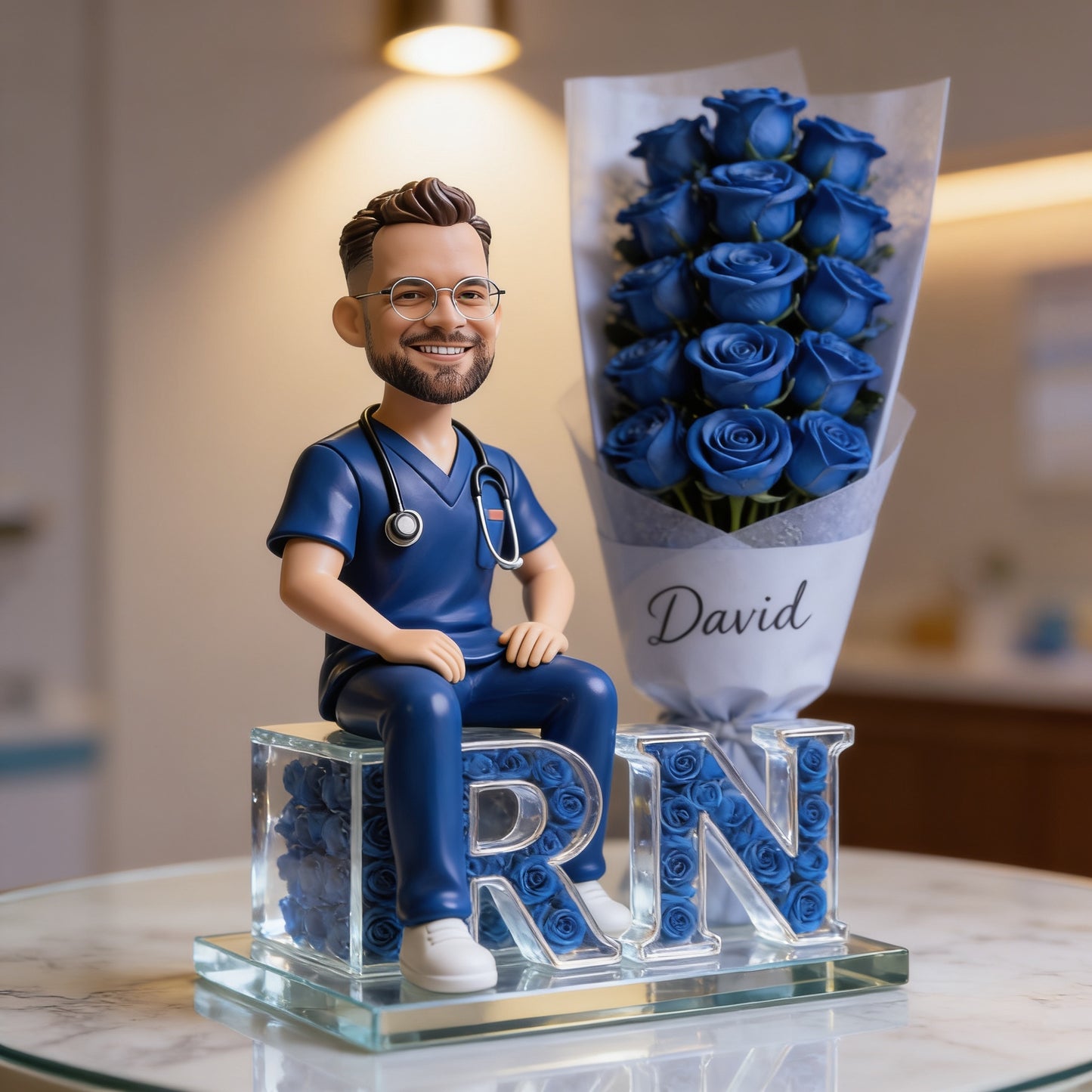Personalized Male RN Photo Acrylic Plaque Custom Nursing Graduation Retirement Gift Male Healthcare Hero Office Desk Decor