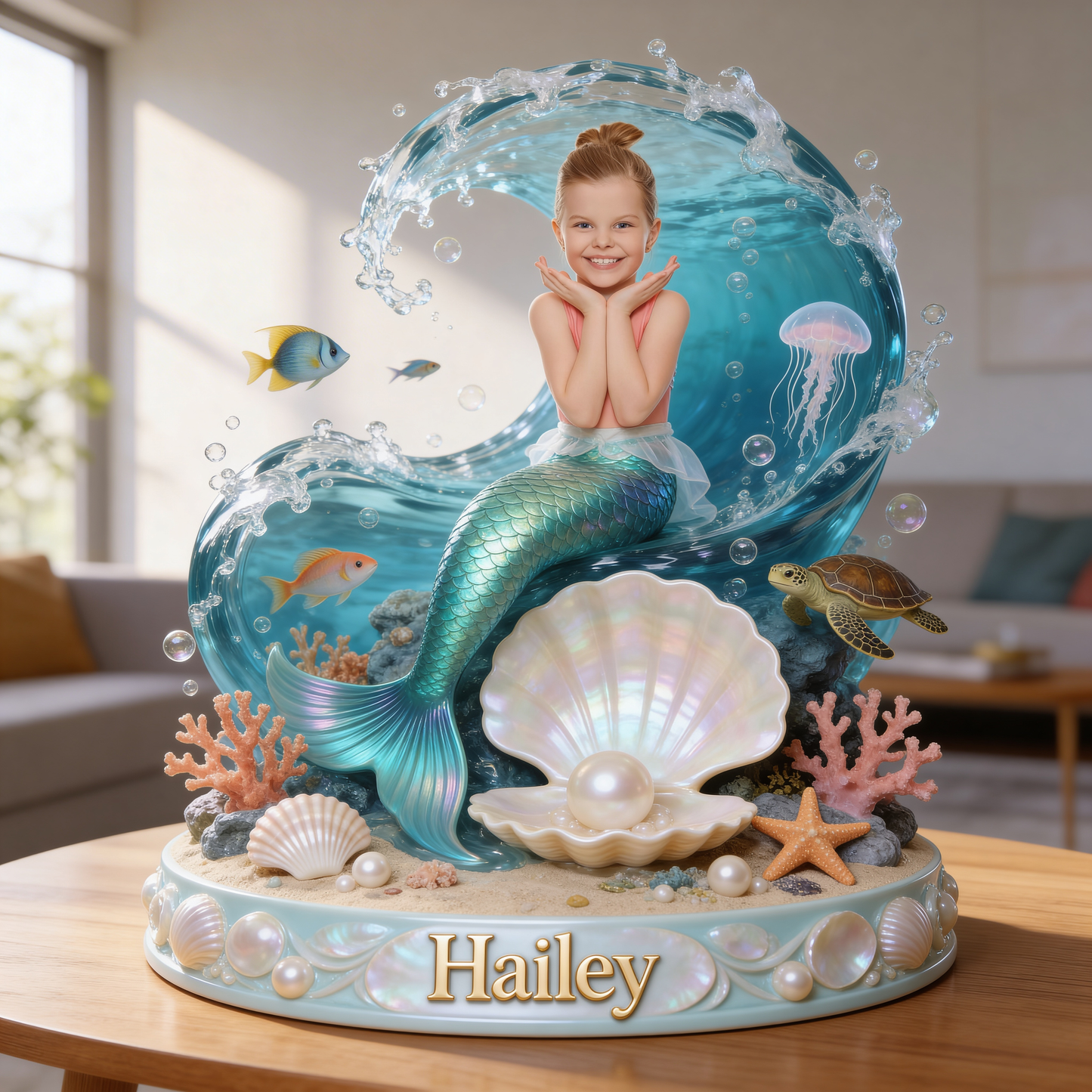 Mermaid Princess - Personalized Mermaid Custom Shaped Acrylic Plaque