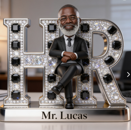 Custom Old Black Male HR Executive Desk Nameplate Plaque - Personalized Figure Office Decor Trophy Gift