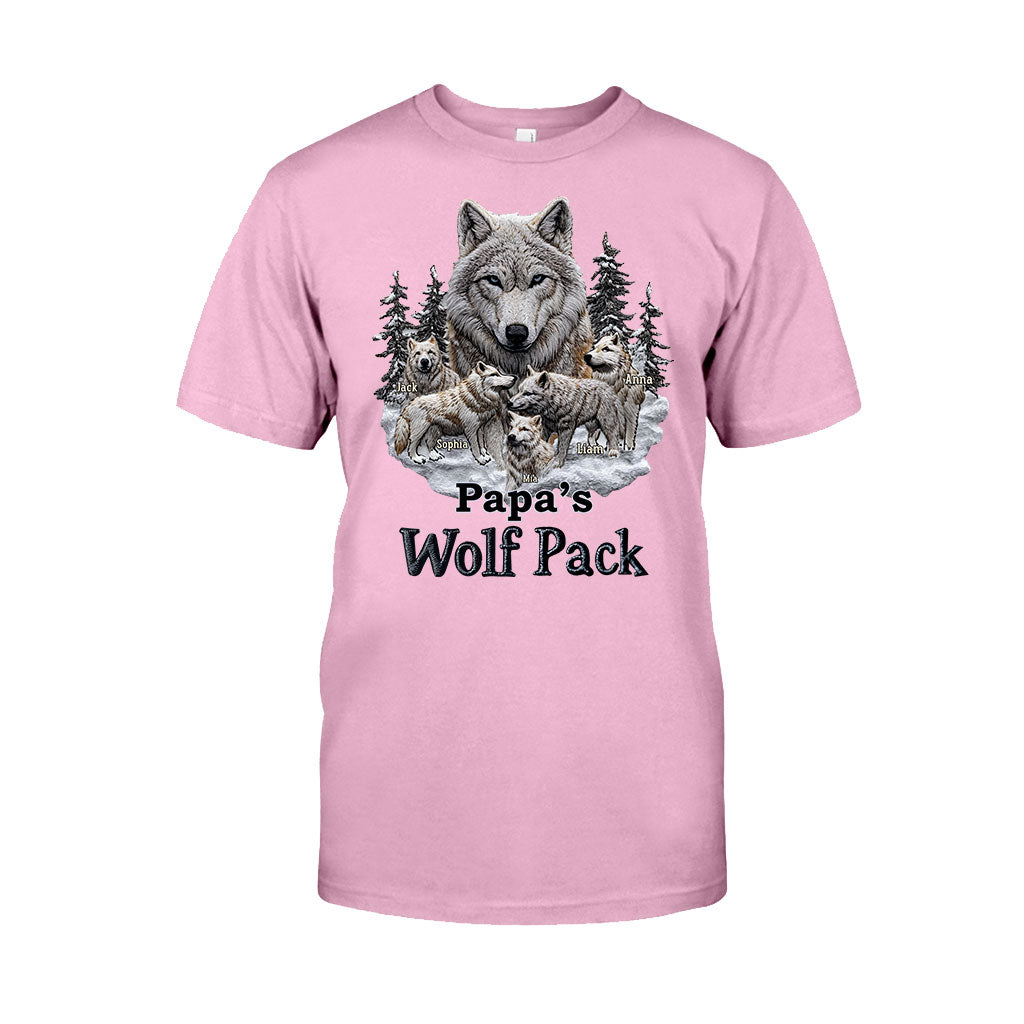 Papa's Wolf Pack - Personalized Father T-shirt And Hoodie