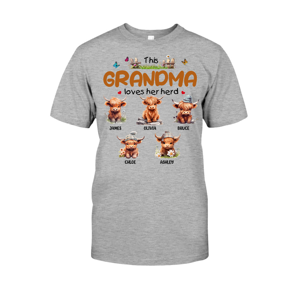 This Grandma Loves Her Herd - Personalized Grandma T-shirt And Hoodie