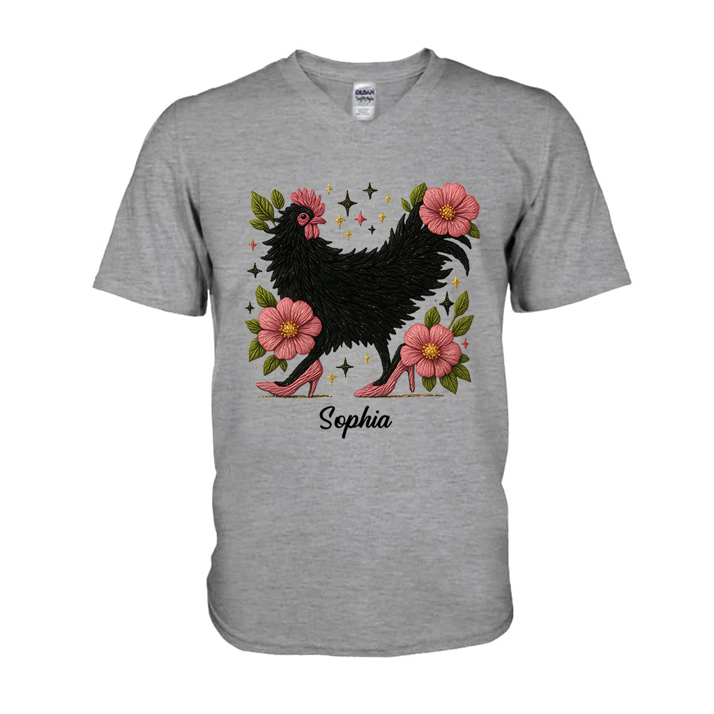 Floral Chicken - Personalized Chicken T-shirt And Hoodie