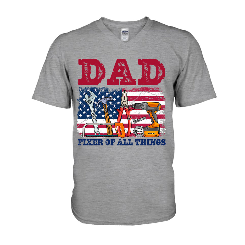 Dad Fixer Of All Things - Personalized Father T-shirt And Hoodie