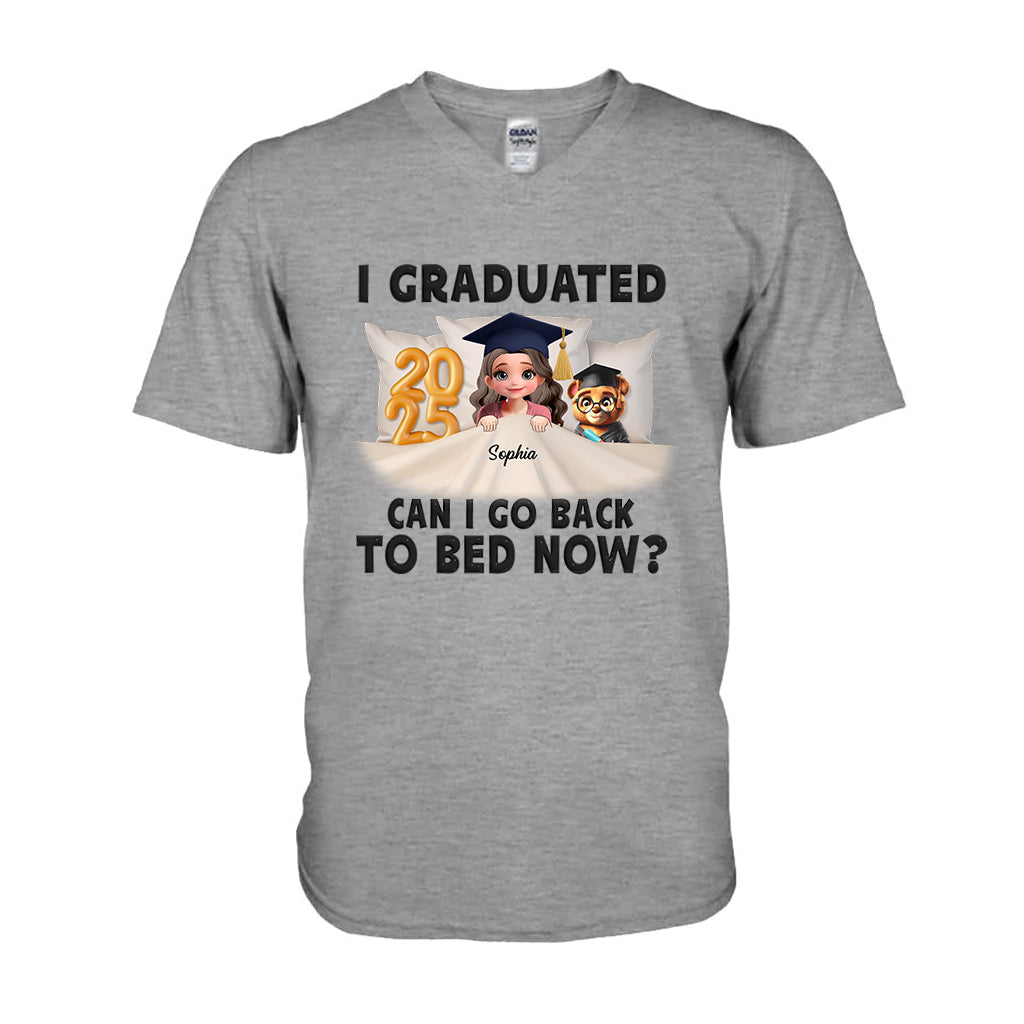 I Graduated Can I Go Back To Bed Now - Personalized Graduation T-shirt And Hoodie
