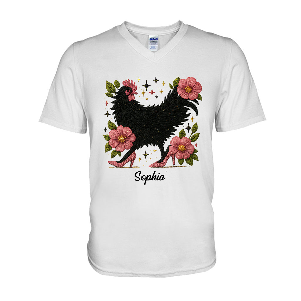 Floral Chicken - Personalized Chicken T-shirt And Hoodie