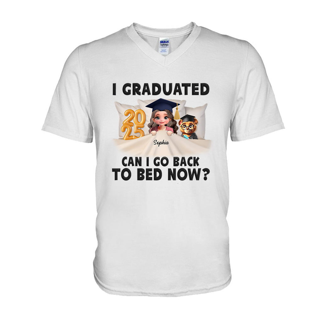 I Graduated Can I Go Back To Bed Now - Personalized Graduation T-shirt And Hoodie