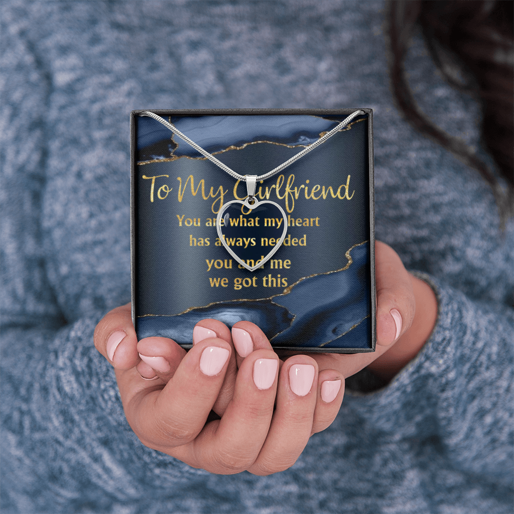 To My Girlfriend - Personalized Couple Nightmare Heart Pendant Necklace - jak6928