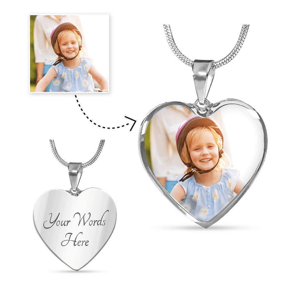Your Wings Were Ready But My Heart Was Not - Personalized Memorial Heart Pendant Necklace - dth5801
