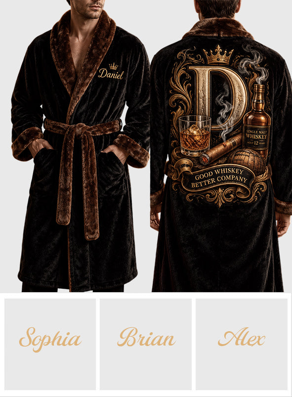 Gentleman Favor - Personalized Whisky Pajama Kimono Robe