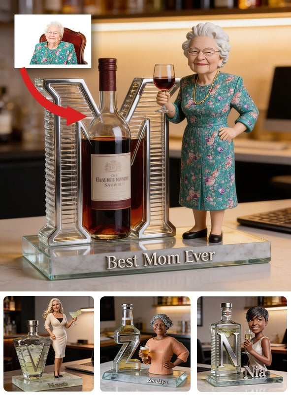Best Mom Ever Custom Shaped Acrylic Plaque, Cute Senior Mom Wine Display, Thoughtful Mother Gift Desk Home Bar Display Decor