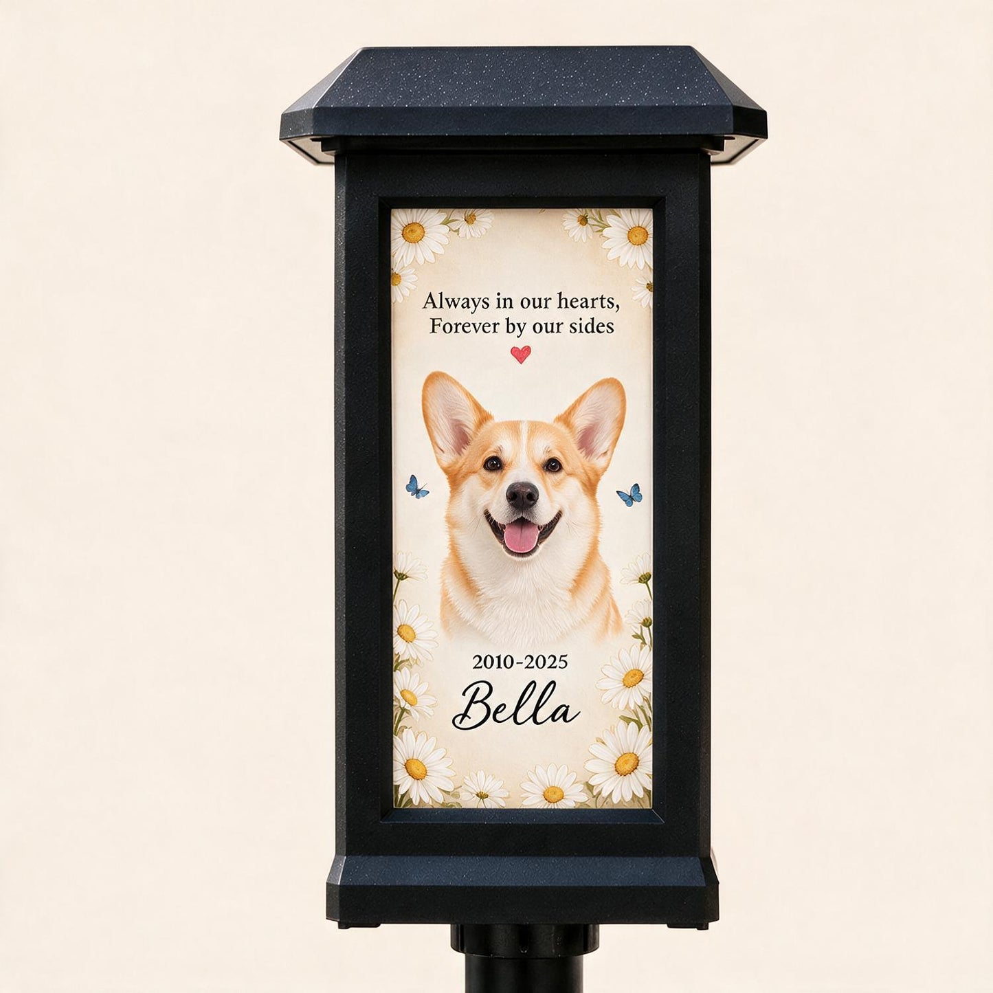 Custom Pet Memorial Solar Garden Light Stake - Personalized Dog Cat Photo Sympathy Gift for Loss of Beloved Pet