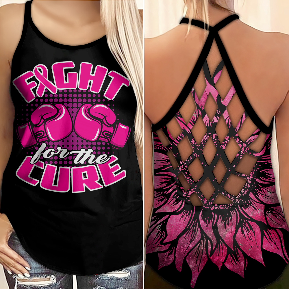 Fight For The Cure - Breast Cancer Awareness Cross Tank Top 0722