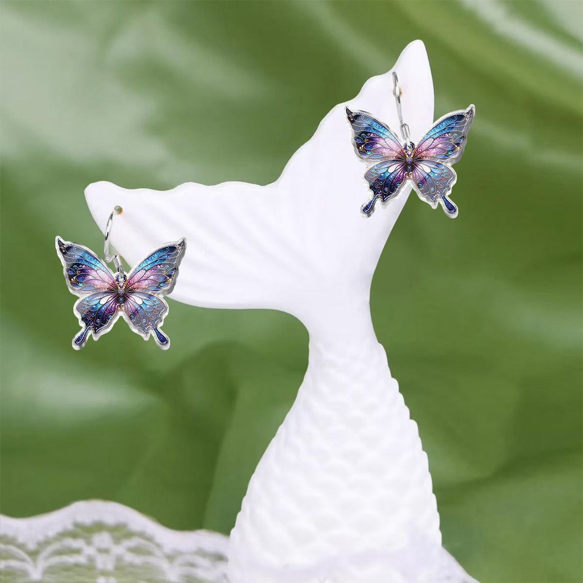 Stunning Purple - Personalized Butterfly Earrings