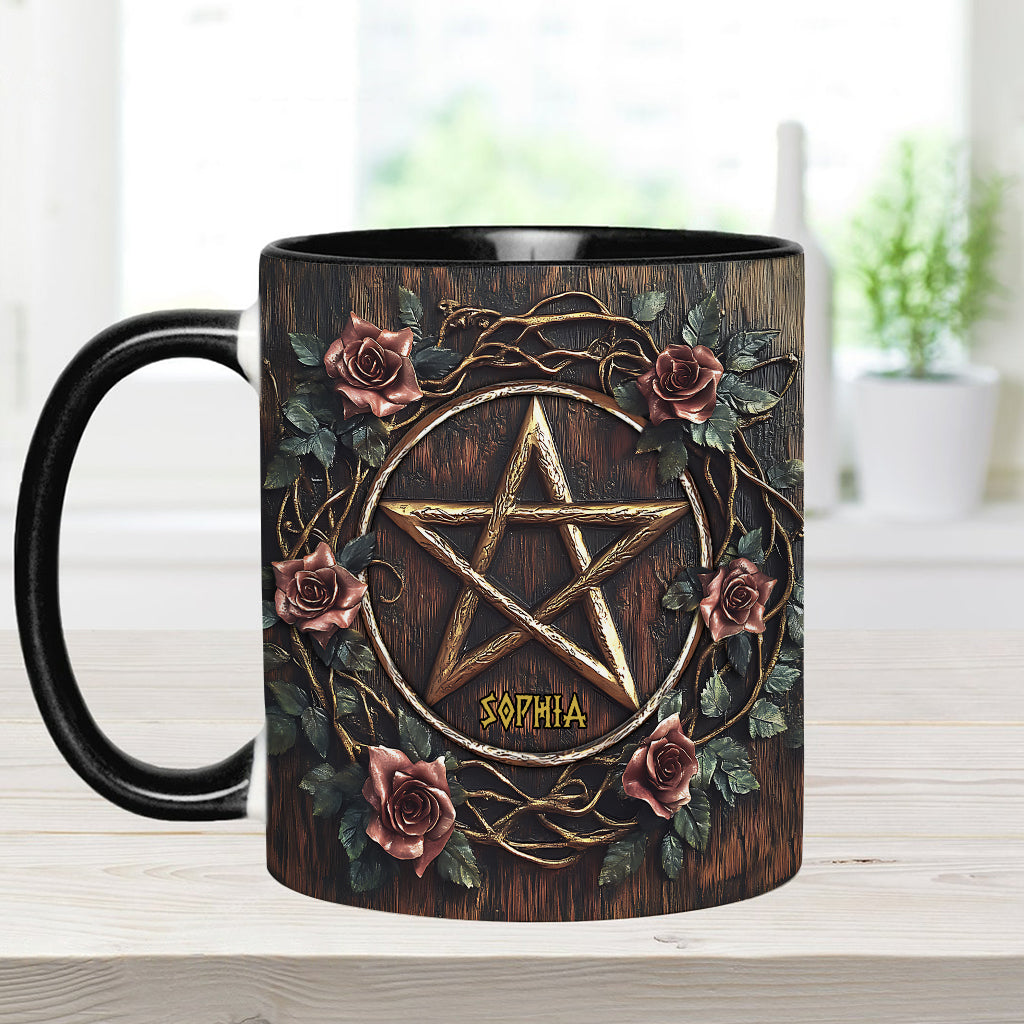 Beautiful Pentagram - Personalized Witch Accent Mug