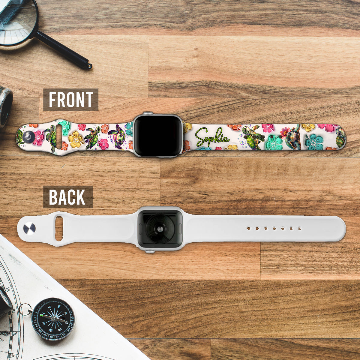Summer Vibes Turle Lovers - Personalized Turtle Apple Watch Band