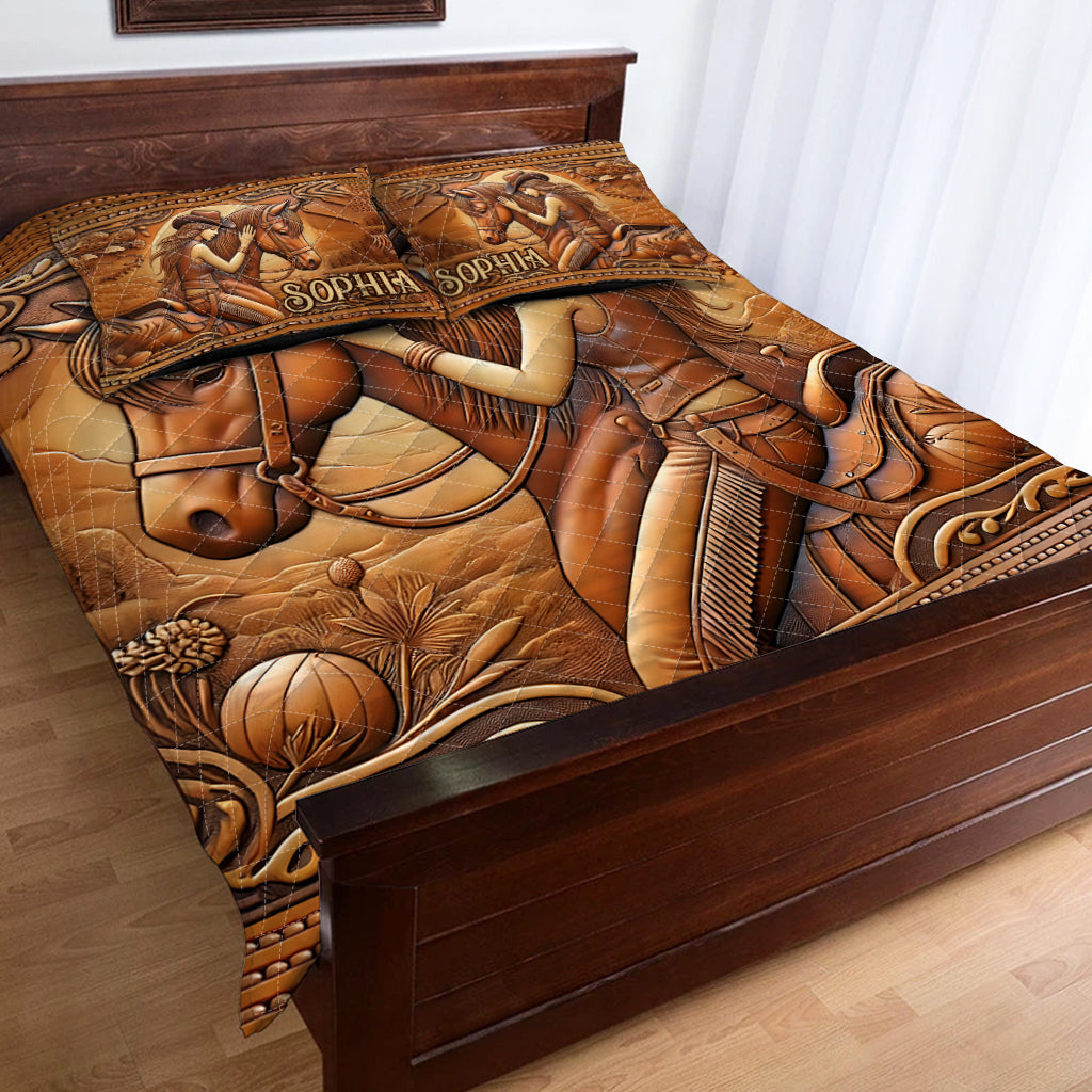 A Girl And Her Horse - Personalized Horse Quilt Set