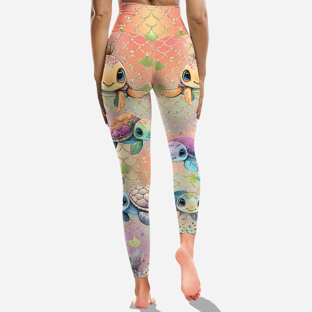 Colorful Turtle - Personalized Turtle Cross Tank Top and Leggings