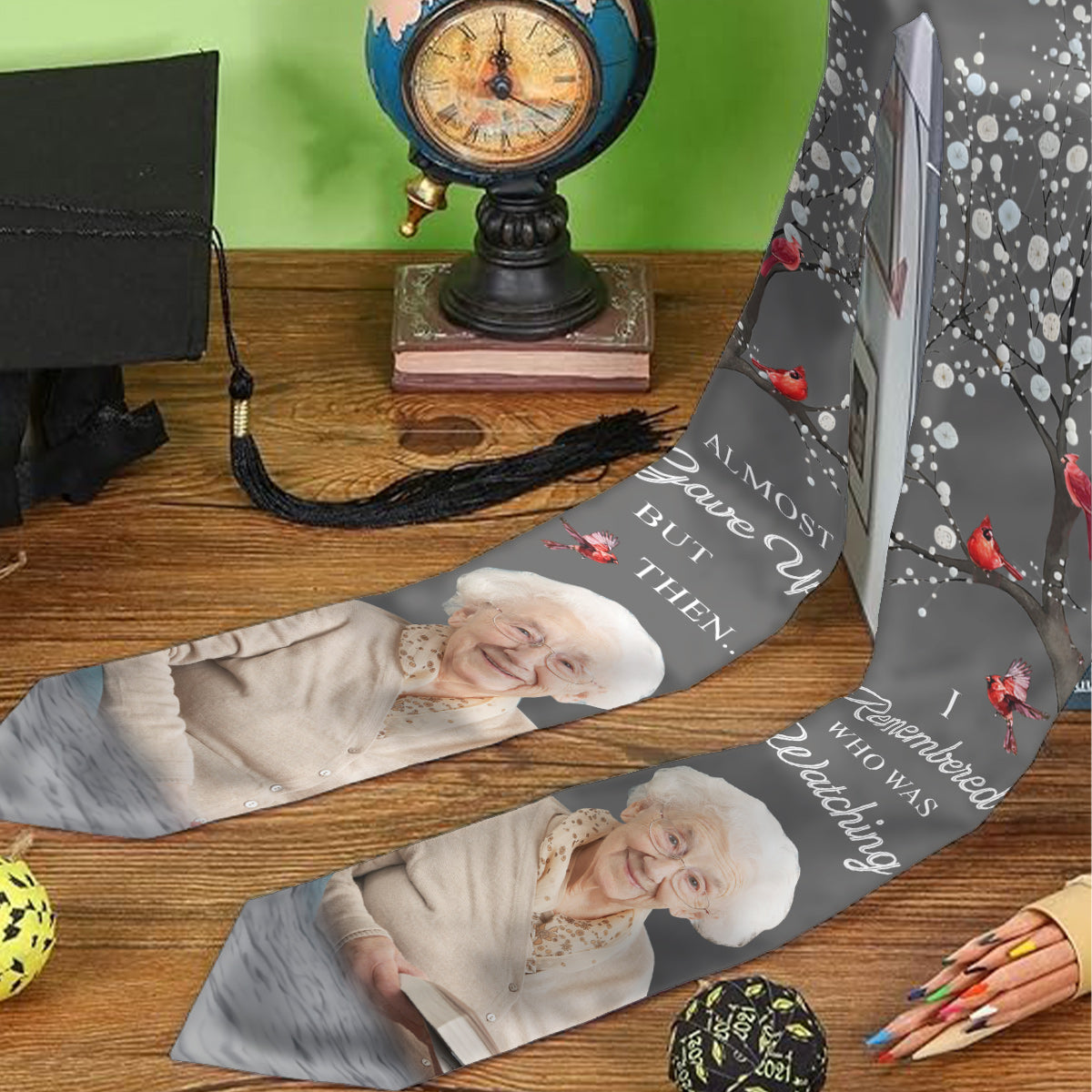 I Almost Gave Up But Then I Remembered Who Was Watching - Personalized Graduation Graduation Stole