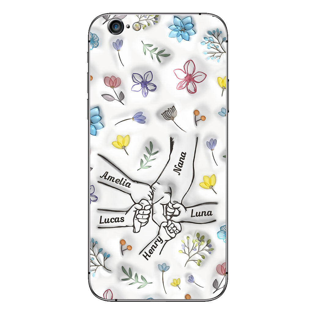 Holding Hands Grandma Mom Nana - Personalized Grandma Phone Case