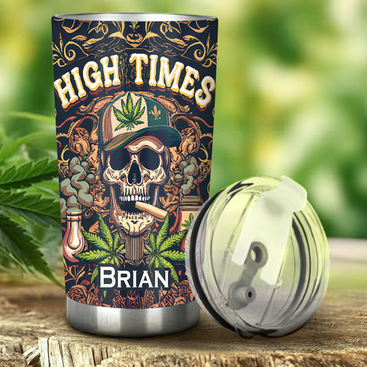 High Times Skull 420 - Personalized Weed Tumbler