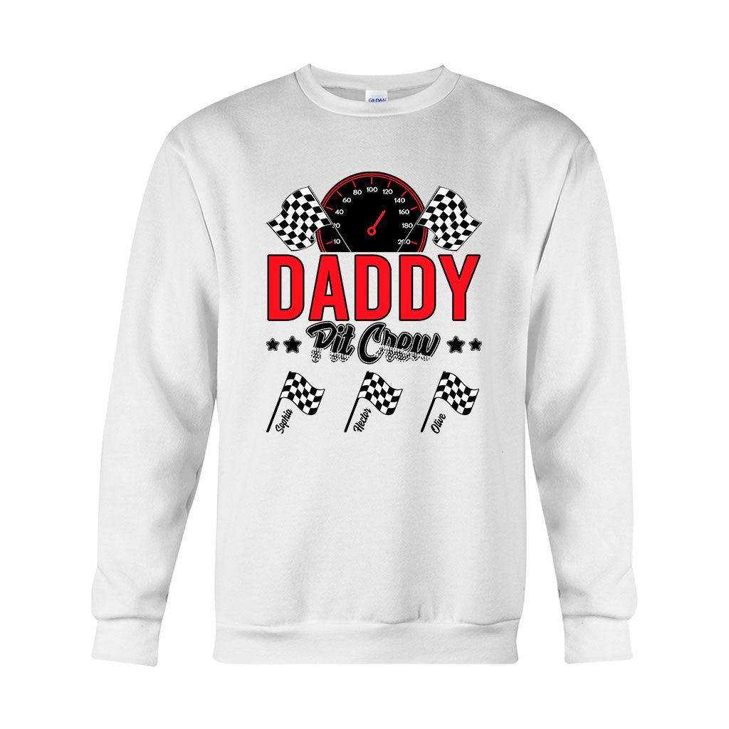 Daddy's Pit Crew Racing Flags - Personalized Racing T-shirt And Hoodie