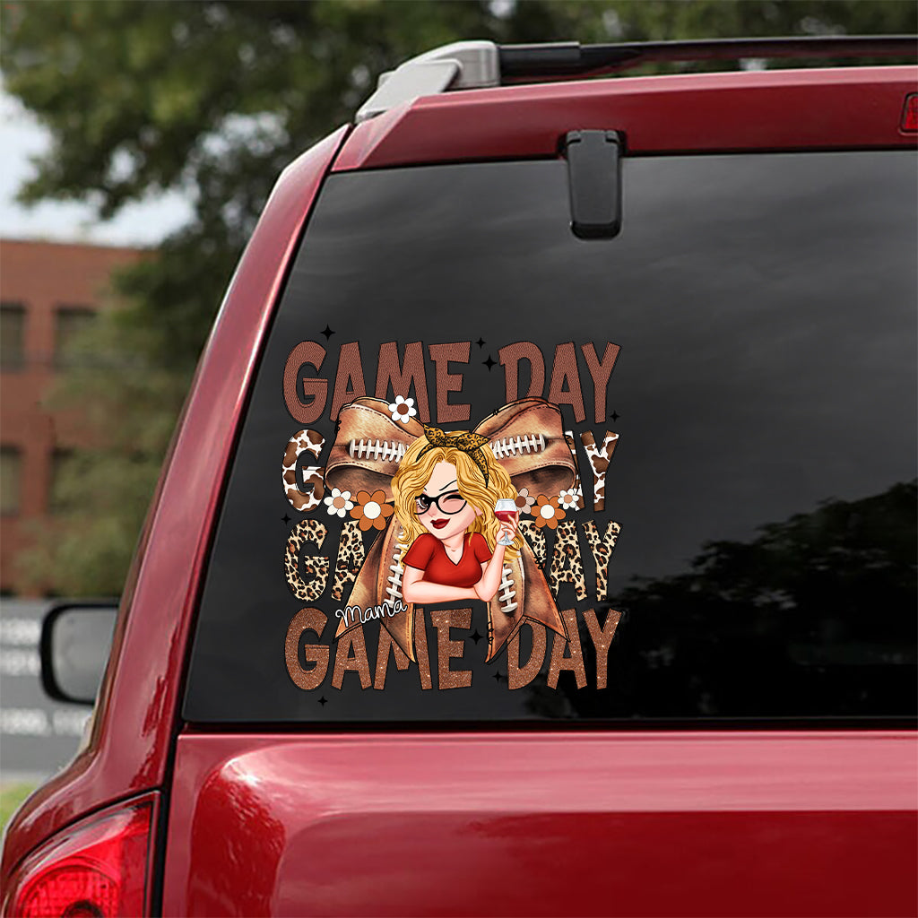 Game Day Football Mama - Personalized Football Decal Die Cut