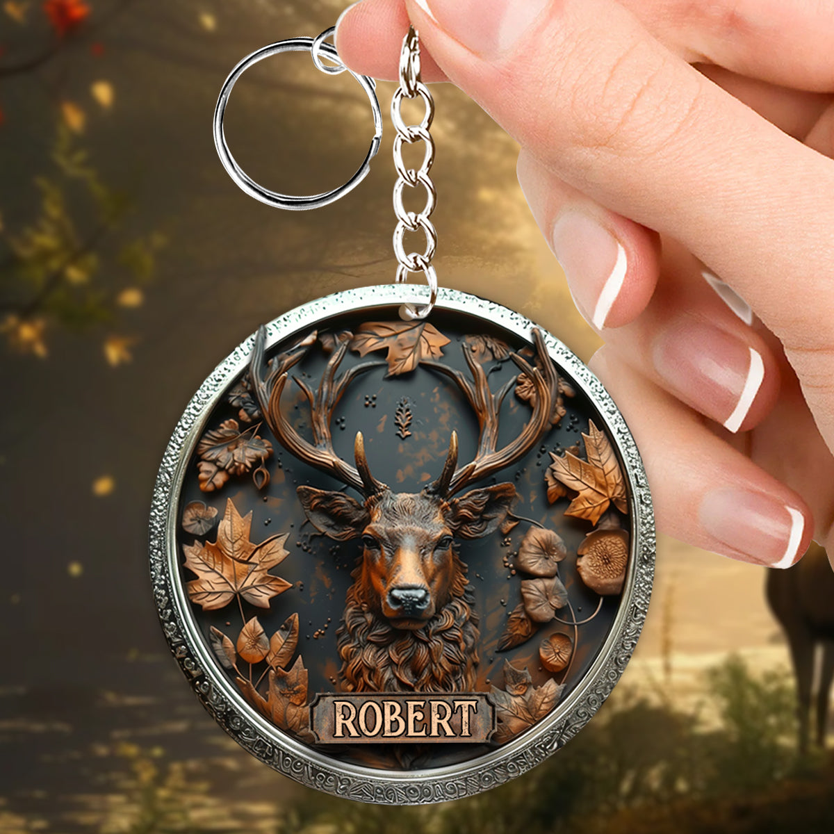 Stunning Deer - Personalized Hunting Keychain