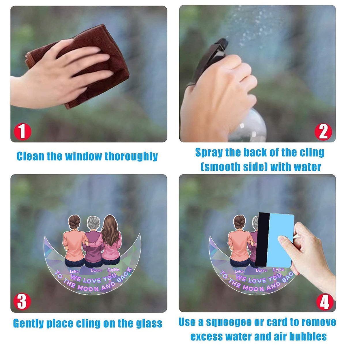 Love You To The Moon And Back - Personalized Mother Suncatcher Decal