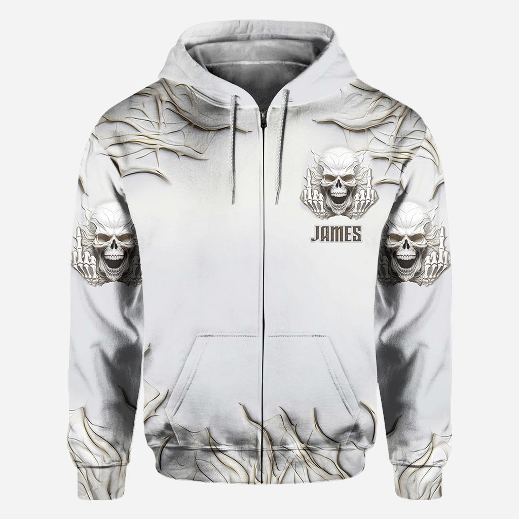 Sarcasm White Skull - Personalized Skull All Over Shirt