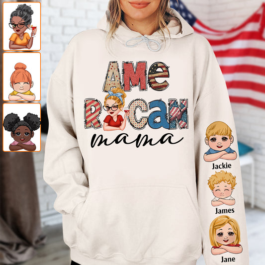 American Mama Any Title Vintage Retro Style - Personalized Mother All Over Shirt